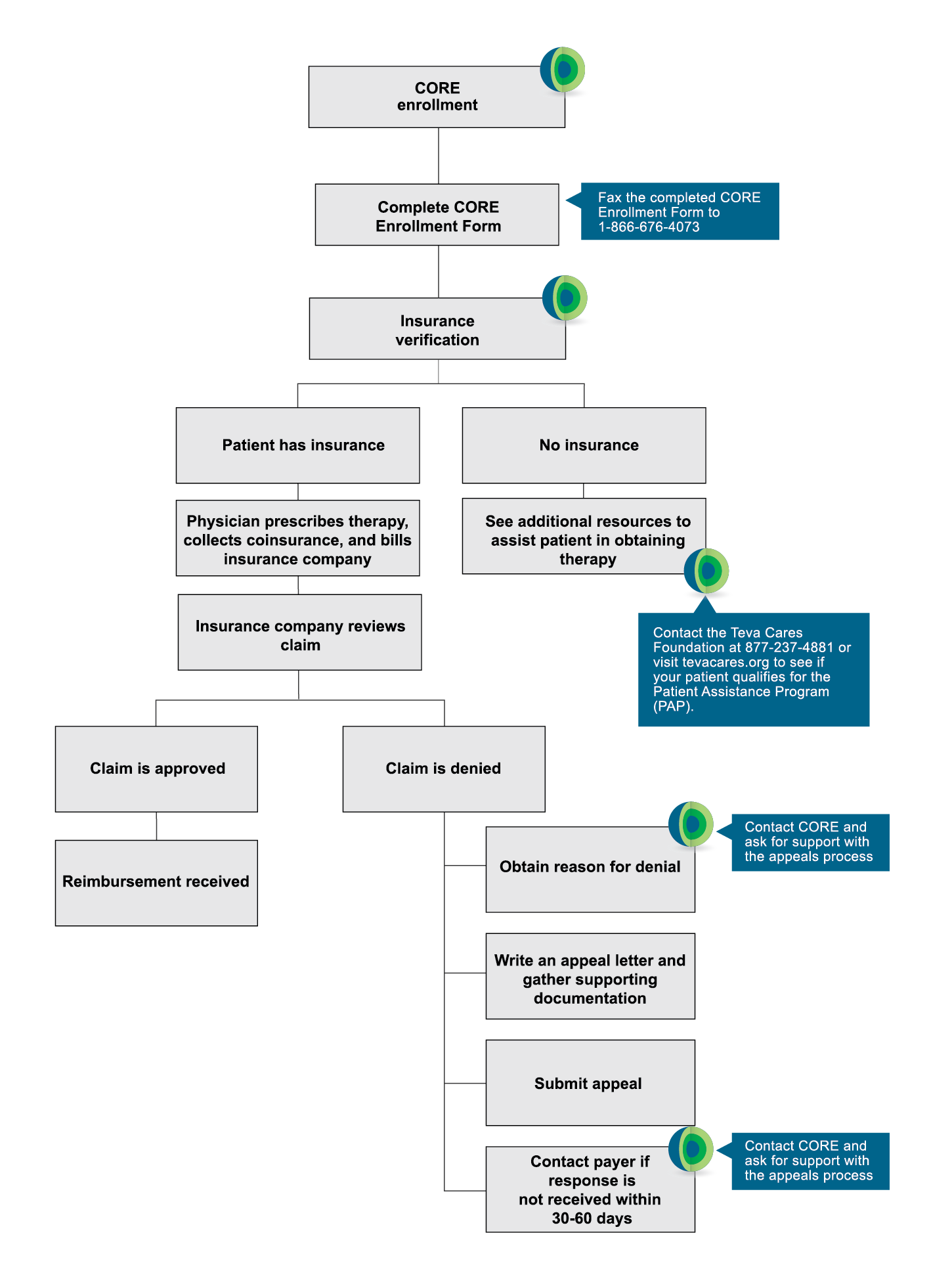 TevaCORE Rerimbursement Process Example Chart TevaCORE Rerimbursement Process Example Chart